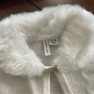 Janie & Jack adorable fur collared sweater, brand new